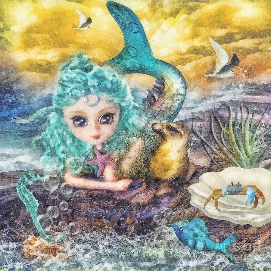 Fish Mixed Media - Little Mermaid by Mo T