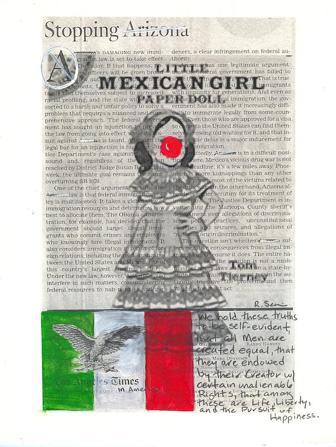 Little Mexican Girl Painting by Ricky Sencion