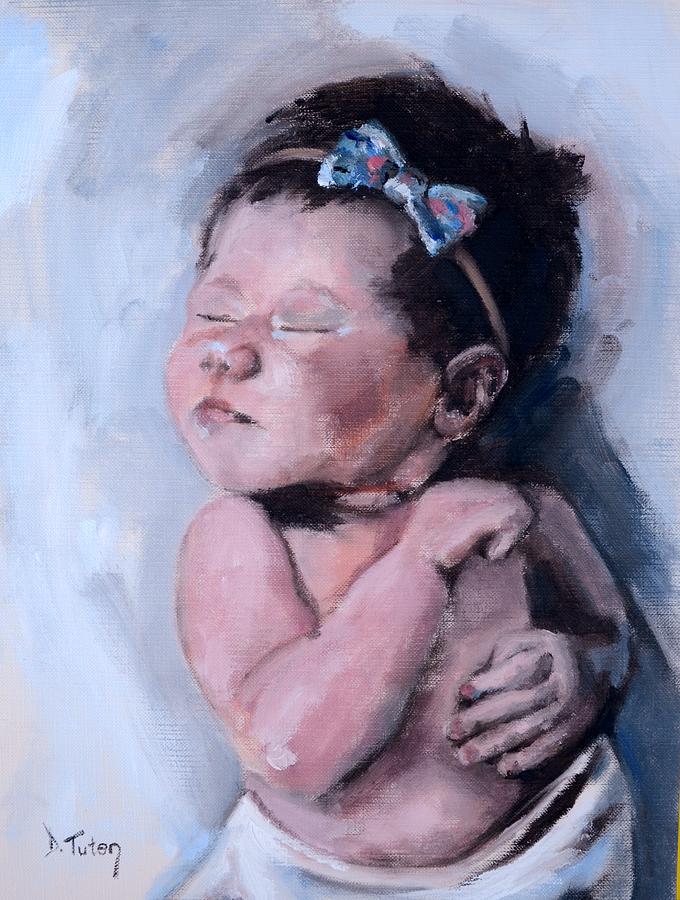 Portrait Painting - Little Miss Quinn by Donna Tuten
