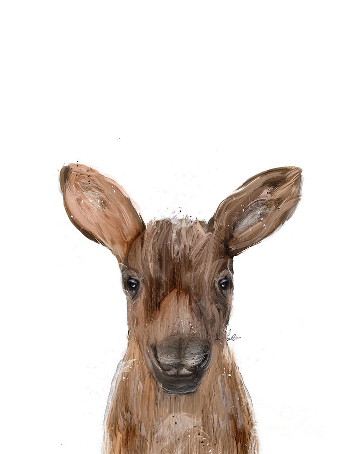 Moose Painting - Little Moose by Bri Buckley