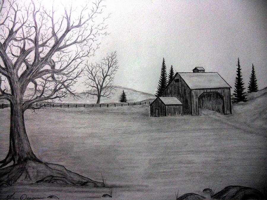 Little Old Barn Drawing By Glenn Deacon