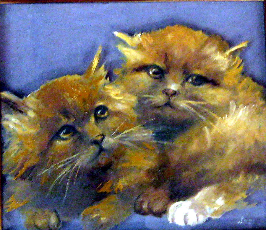 Little Orphan Kittens Painting by Elisabeth Nussy Denzler von Botha ...