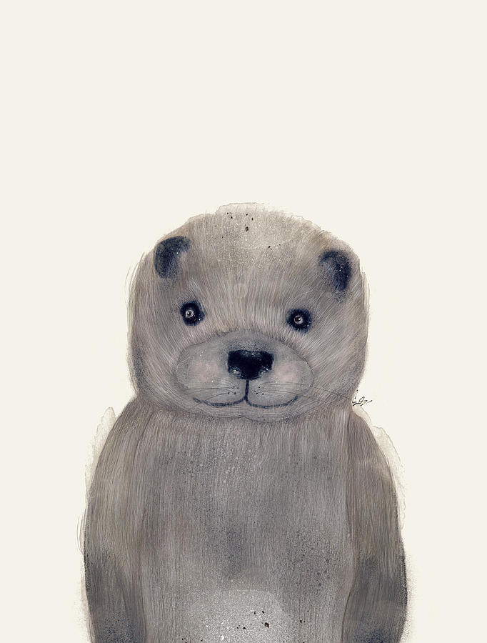 Otter Painting - Little Otter by Bri Buckley