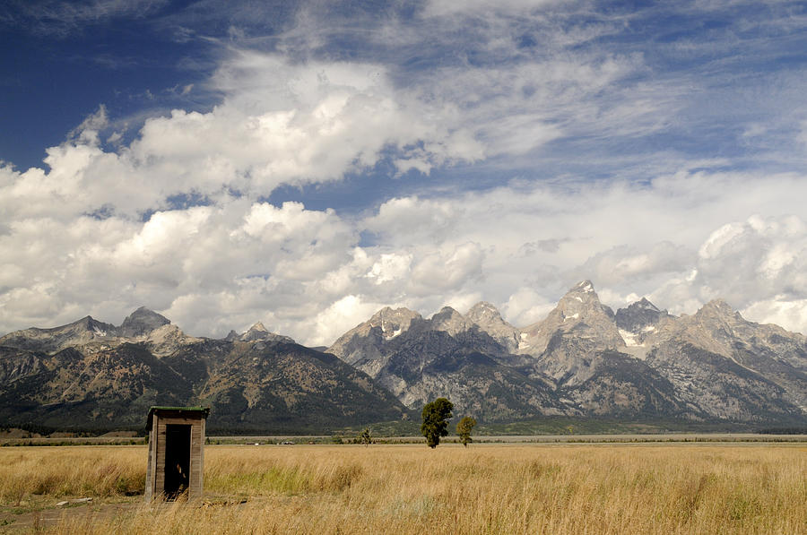 Mountain Photograph - Little Outhouse On The Prairie by Geraldine Alexander