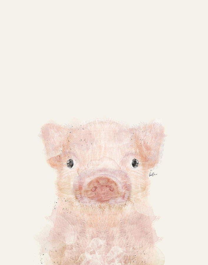 Pig Painting - Little Pig by Bri Buckley