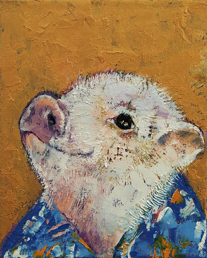 Little Piggy Painting by Michael Creese