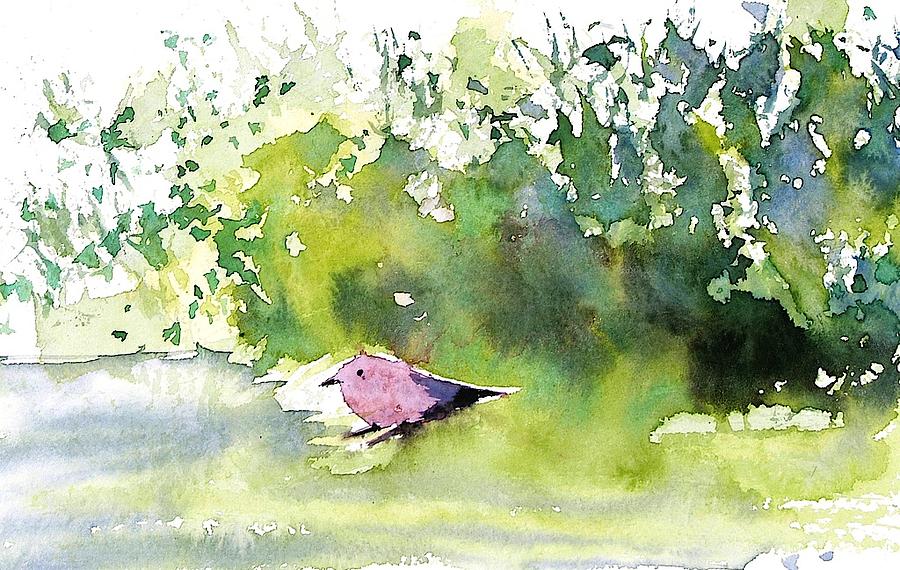 Little Pink Bird Painting by Carolyn Doe
