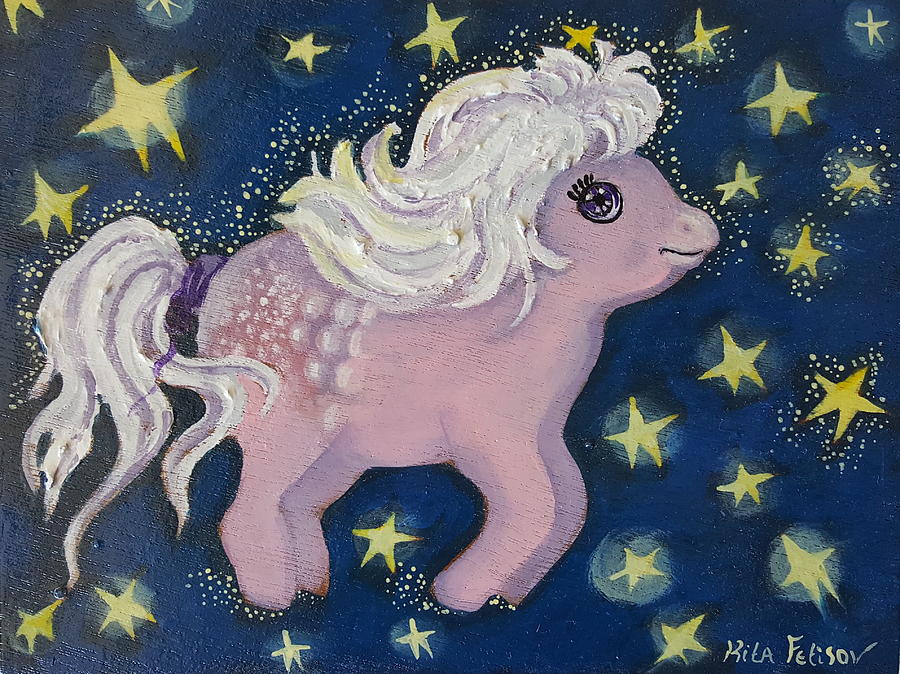 Little Pink Horse Painting by Rita Fetisov