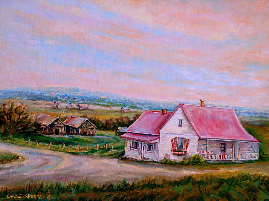 Summer Painting - Little Pink Houses by Carole Spandau