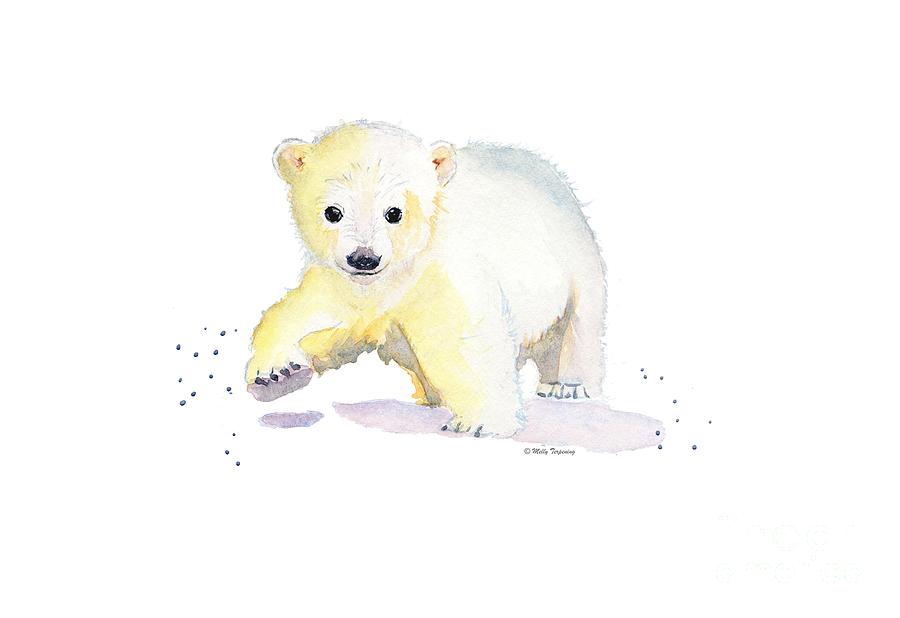 Wildlife Painting - Little Polar Bear by Melly Terpening