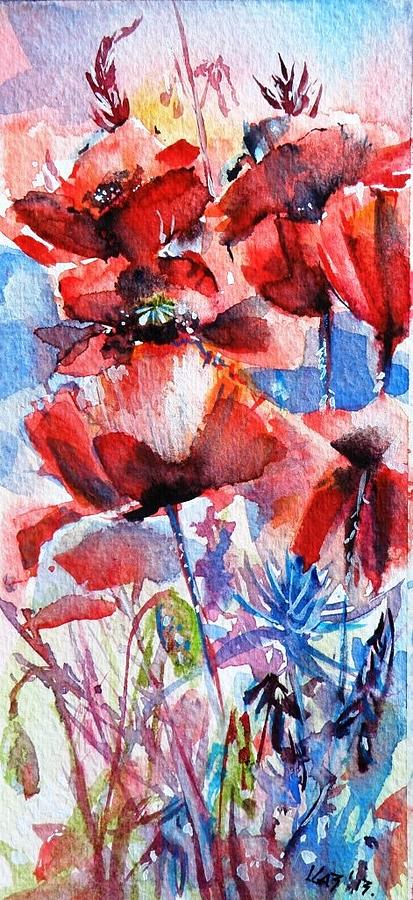 Little poppies 133 Painting by Kovacs Anna Brigitta