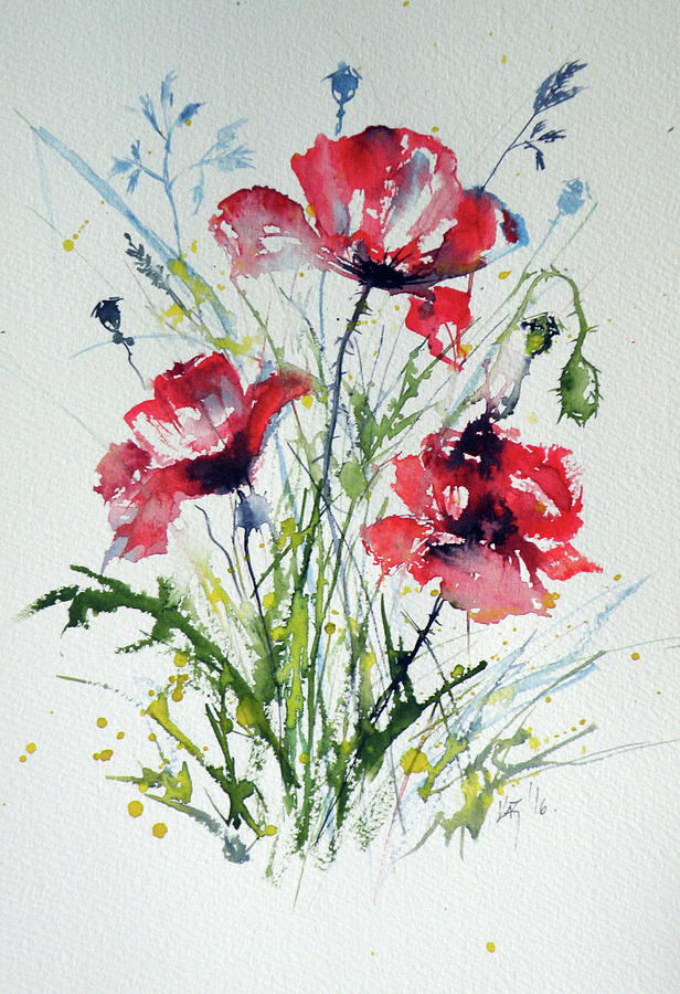 Little poppies II Painting by Kovacs Anna Brigitta