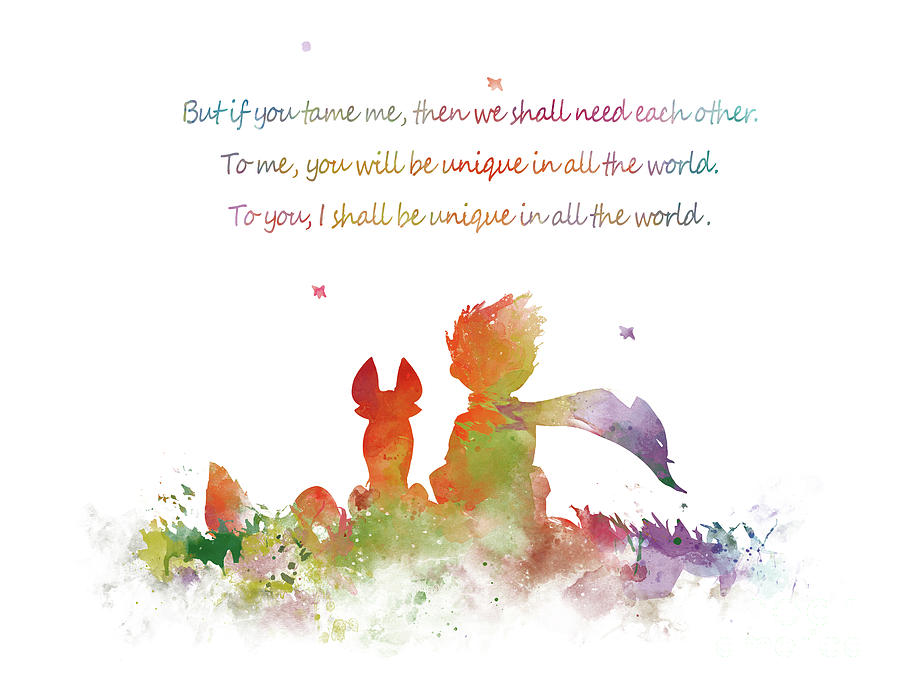 Fantasy Mixed Media - Little Prince Fox by Monn Print