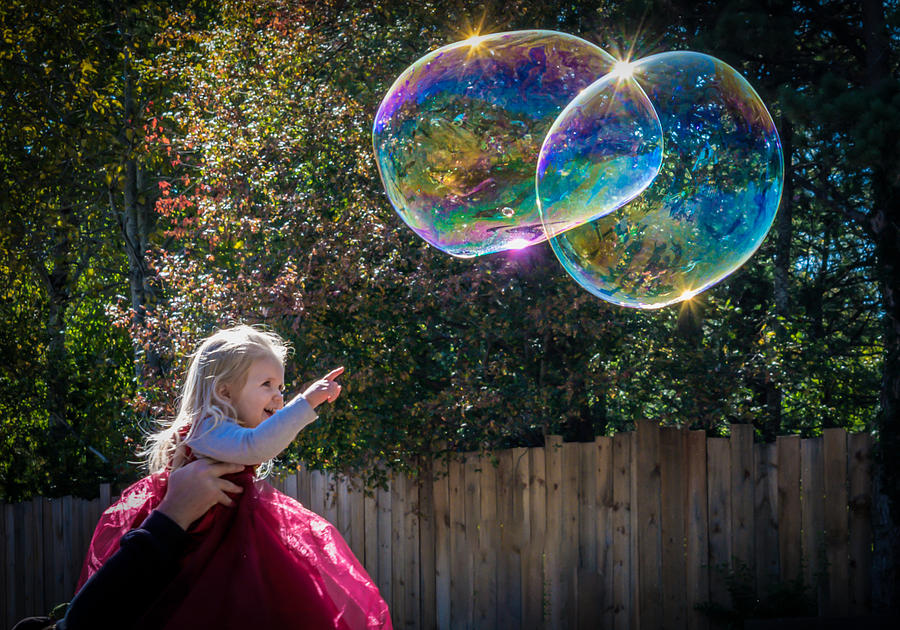 Little Princess And Tiny Bubbles Photograph