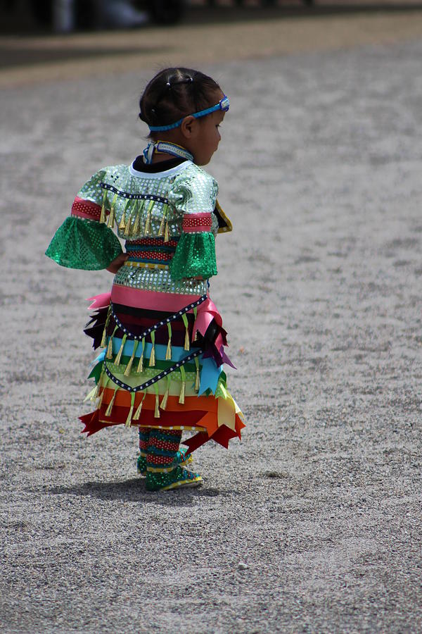 Little Rays of Sunshine Little Girl at Pow Wow Colorful Photograph Photograph by Colleen Cornelius