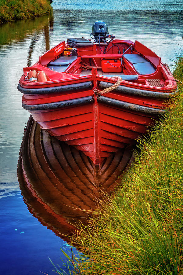Little Red Boat on the River Photograph by Debra and Dave Vanderlaan