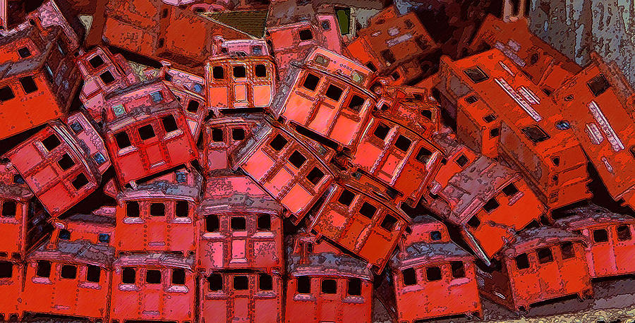 Little Red Cabooses Photograph by James Rentz