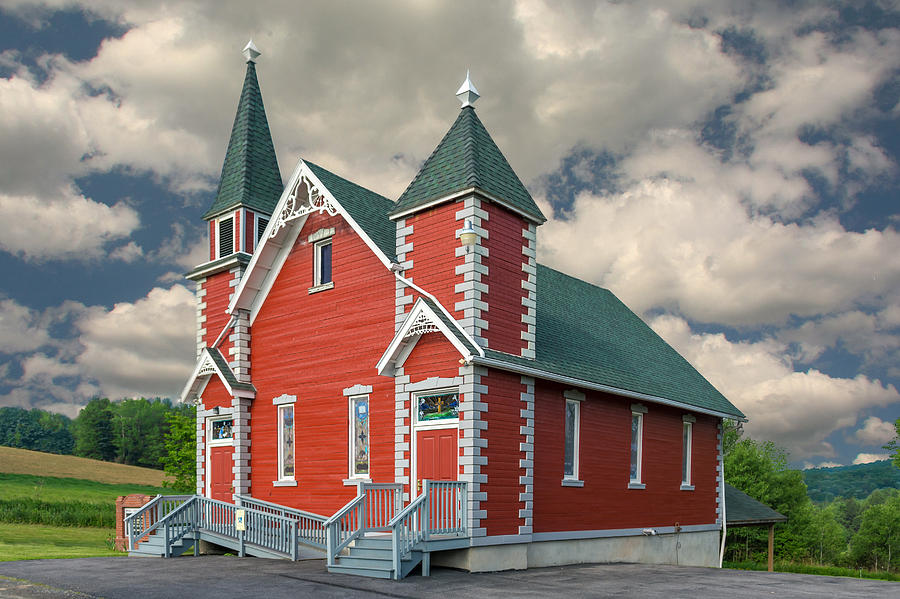 Little Red Church Photograph by Guy Whiteley