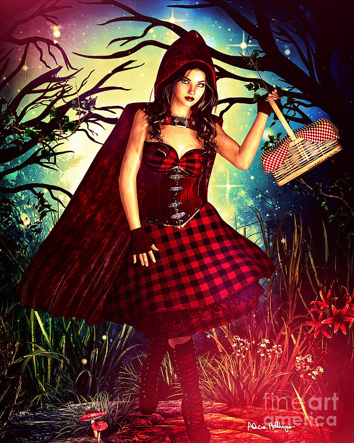 Fantasy Digital Art - Little Red Riding Hood by Alicia Hollinger