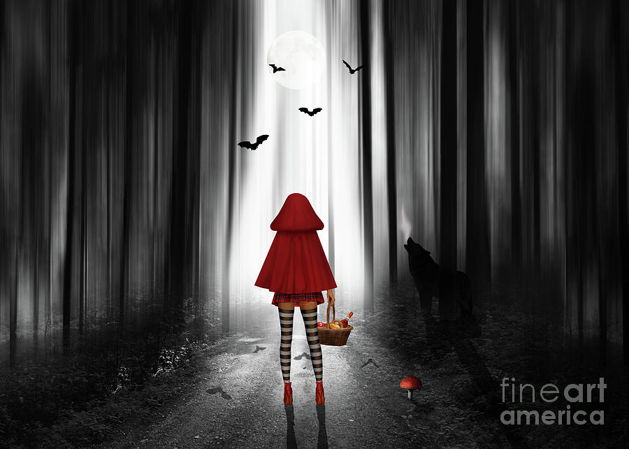 Little Red Riding Hood And The Wolf Digital Art By Monika Juengling