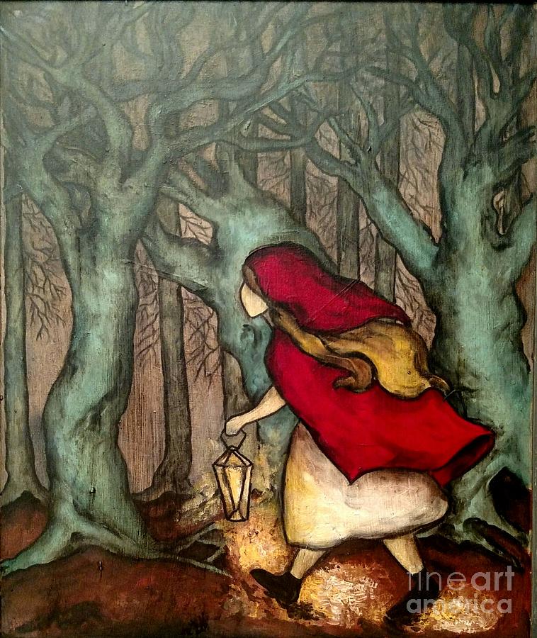 Little Red Riding Hood Painting by Chris Jeanguenat