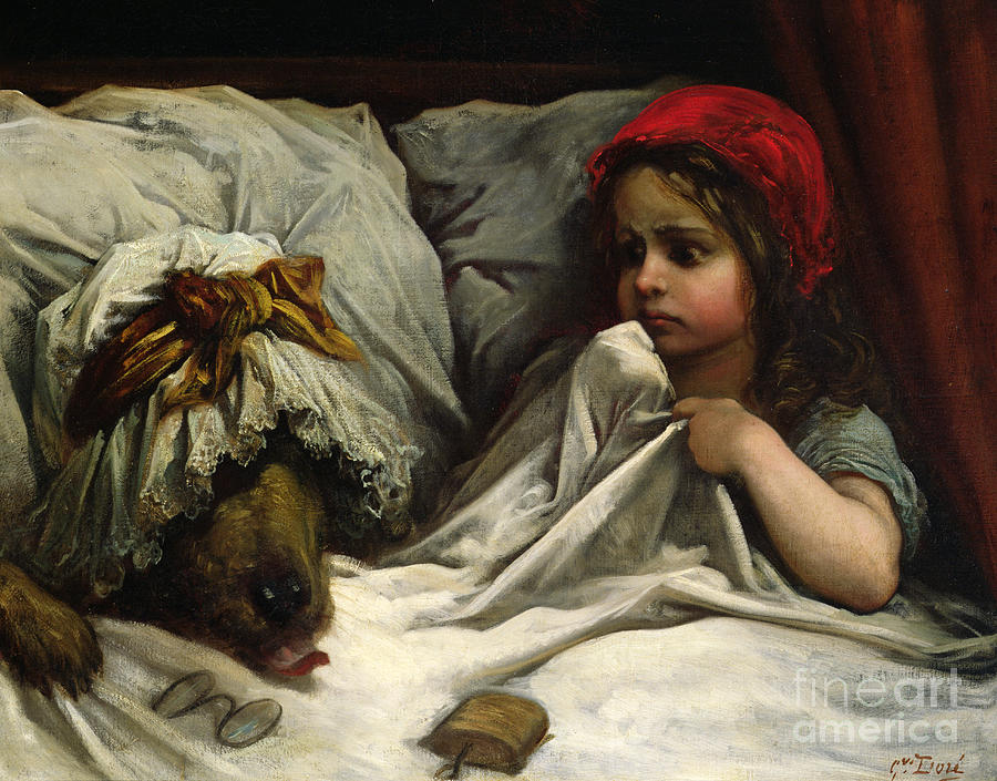 Little Red Riding Hood Painting - Little Red Riding Hood by Gustave Dore