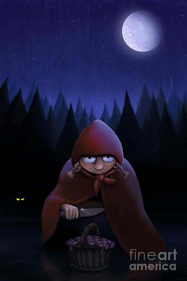Little Red Riding Hood Waits The Wolf Painting
