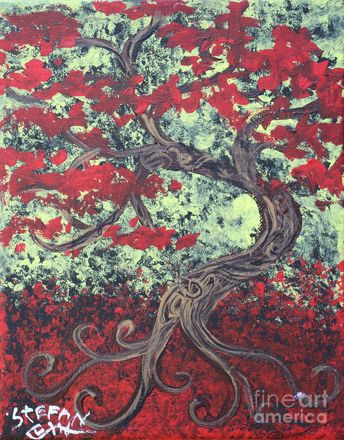 Little Red Tree Series 3 Painting by Stefan Duncan