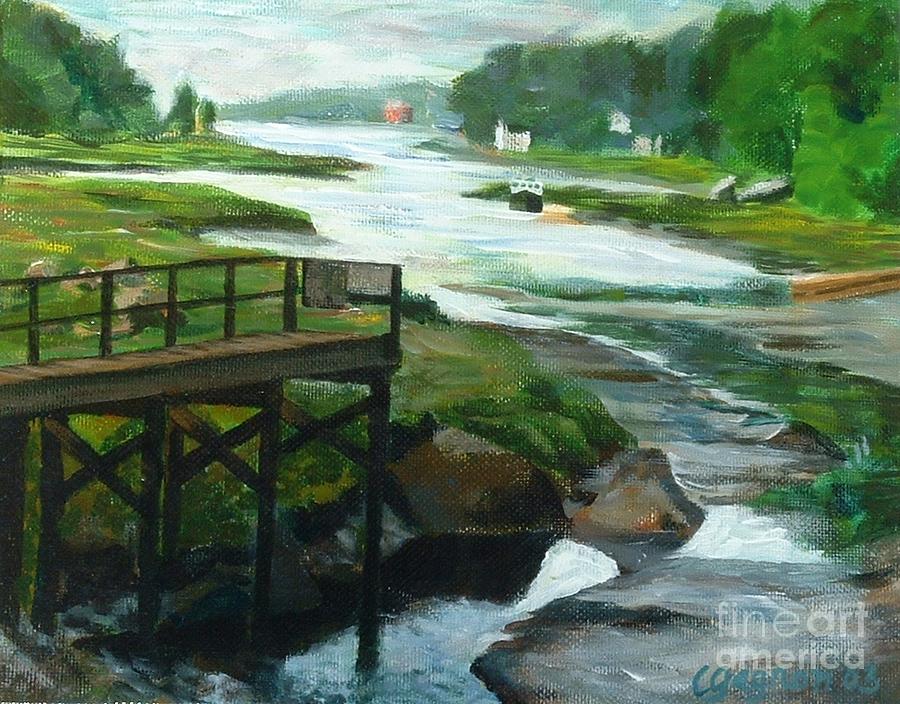 Little River Gloucester Study Painting by Claire Gagnon