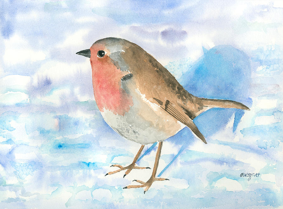 Little Robin Painting by Arline Wagner