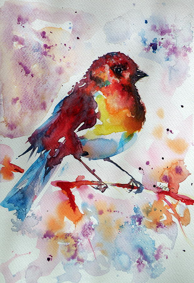 Little Robin Painting by Kovacs Anna Brigitta