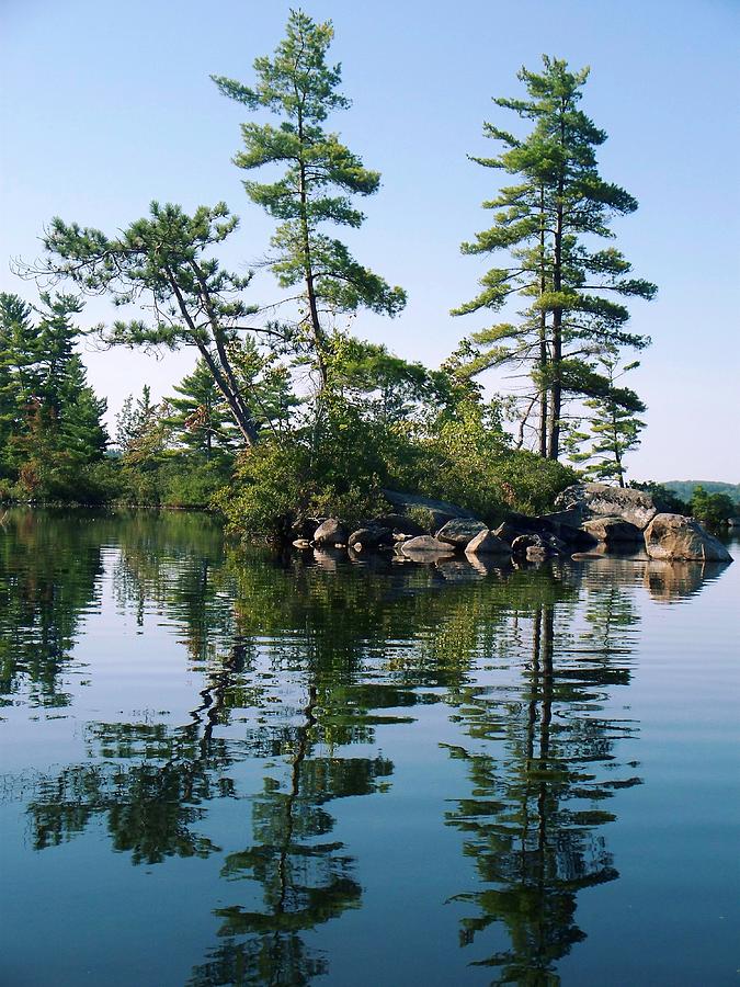 Nature Photograph - Little Rocky Pine Tree Island On Parker Pond by Joy Nichols