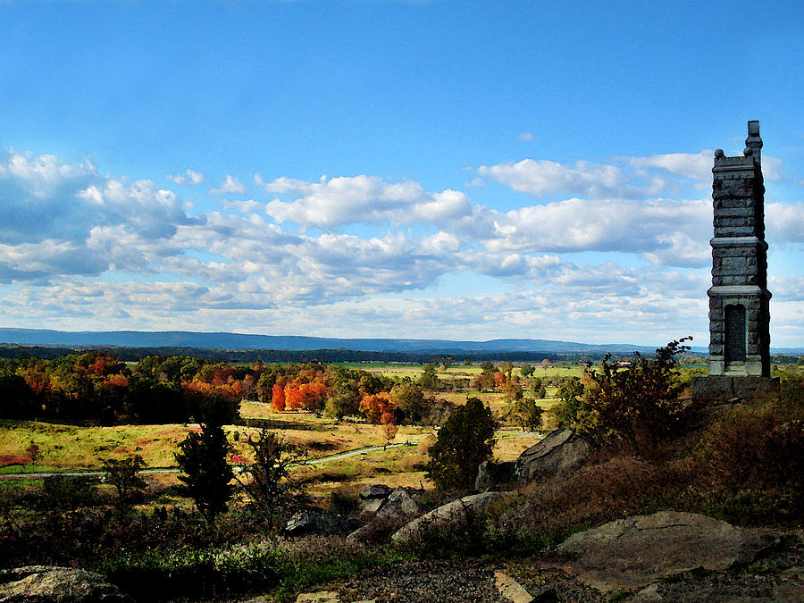 Gettysburg National Park Painting - Little Round Top two of two by Lisa A Bello