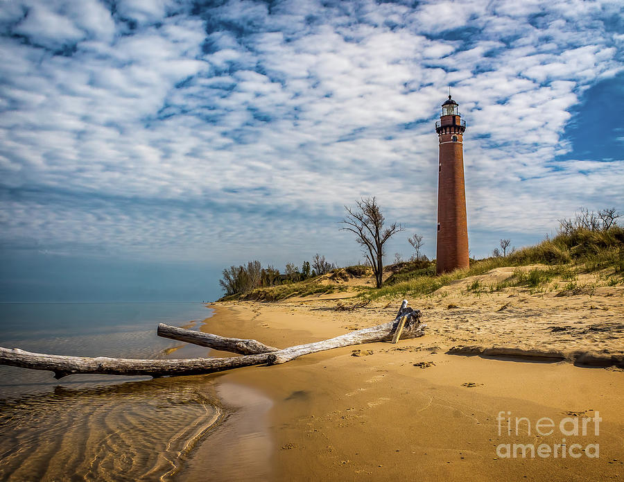 Little Sable Light  from Lake Michigan Photograph by Nick Zelinsky Jr