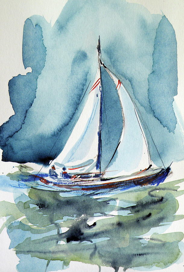 Little sailboat Painting by Kovacs Anna Brigitta