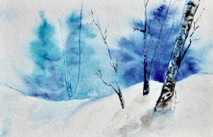 Little Snowscape Painting by Beverley Harper Tinsley