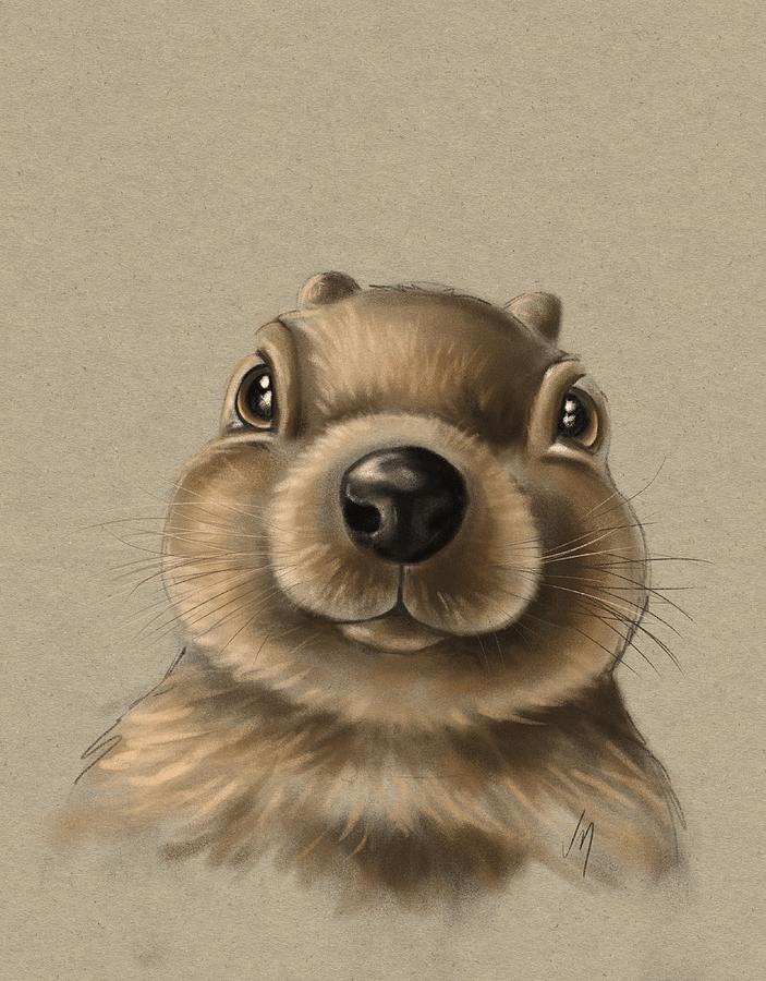 Nature Painting - Little squirrel by Veronica Minozzi