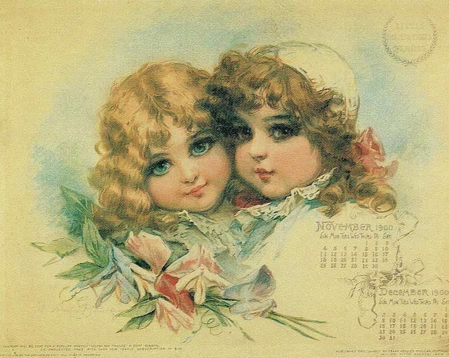 Little Sweethearts Calendar 3 Painting by Reynold Jay