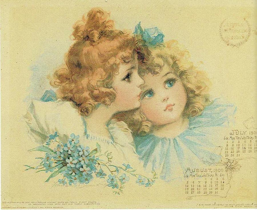 Little Sweethearts Calendar 2 Painting by Reynold Jay