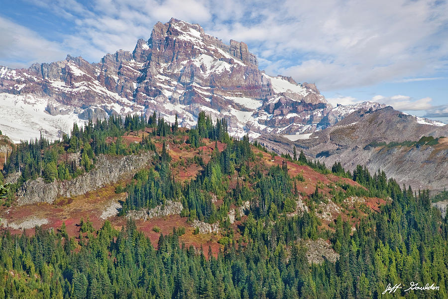 Little Tahoma Peak and Stevens Ridge in the Fall Photograph by Jeff Goulden