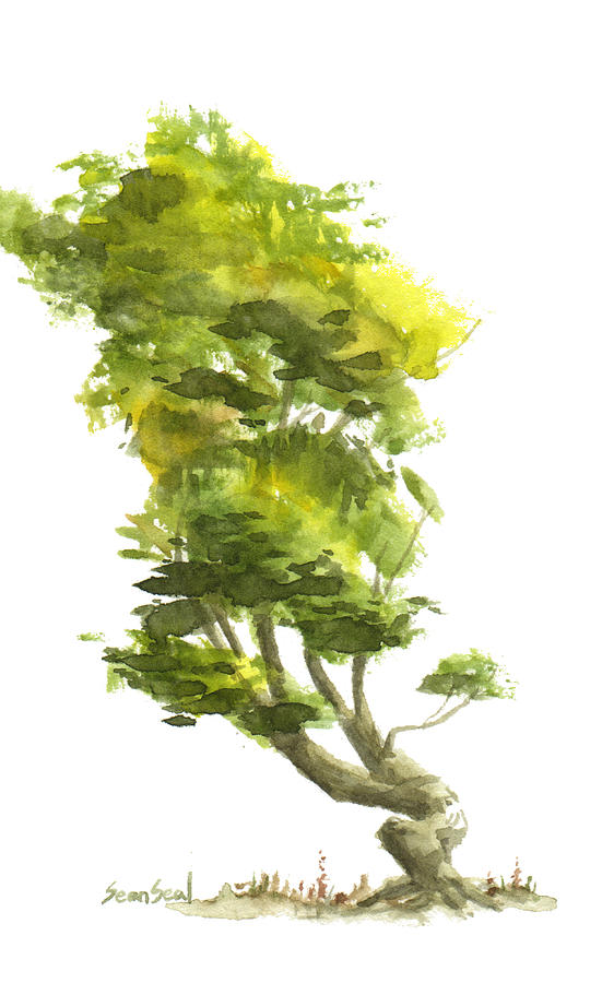 Bonsai Tree Painting - Little Tree 10 by Sean Seal