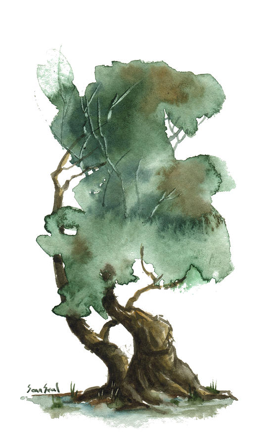 Zen Tree Painting - Little Tree 116 by Sean Seal