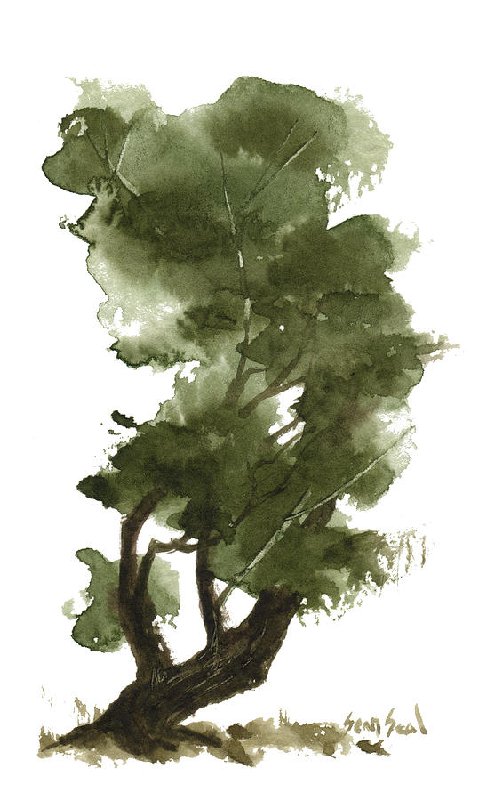 Zen Tree Painting - Little Tree 124 by Sean Seal