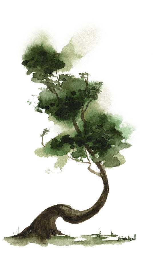 Little Tree 136 Painting by Sean Seal
