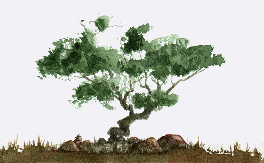 Tree Painting - Little Tree 2 by Sean Seal