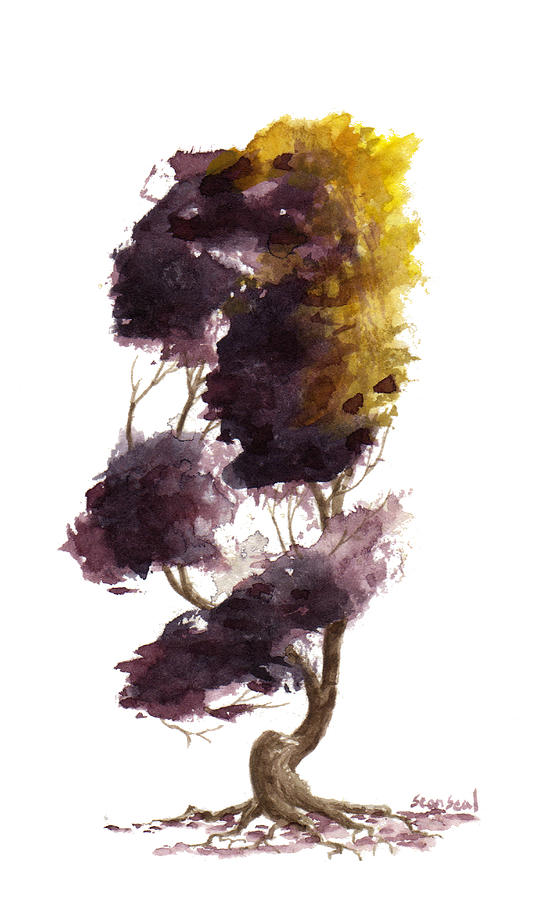 Bonsai Tree Painting - Little Tree 33 by Sean Seal