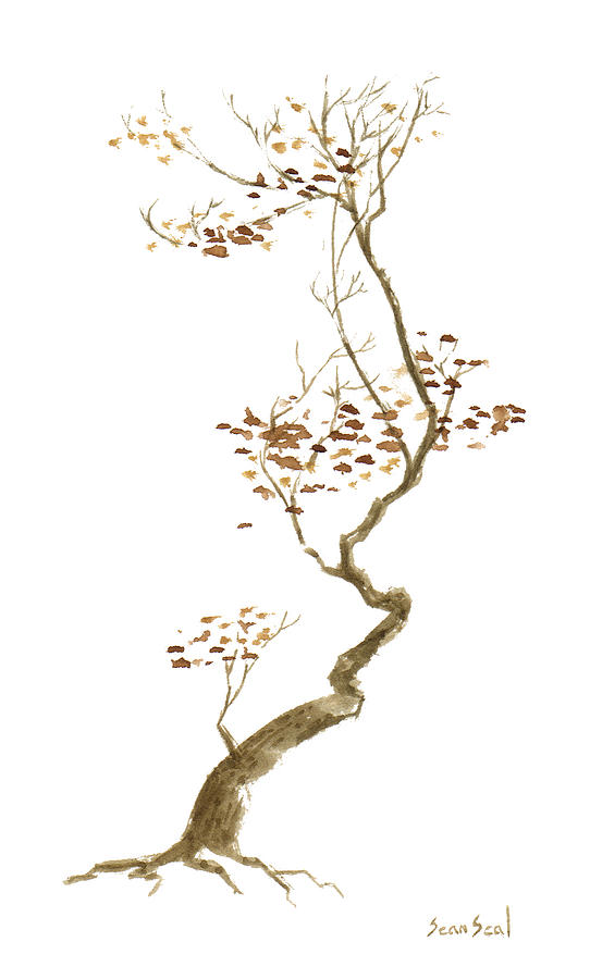 Bonsai Tree Painting - Little Tree 54 by Sean Seal