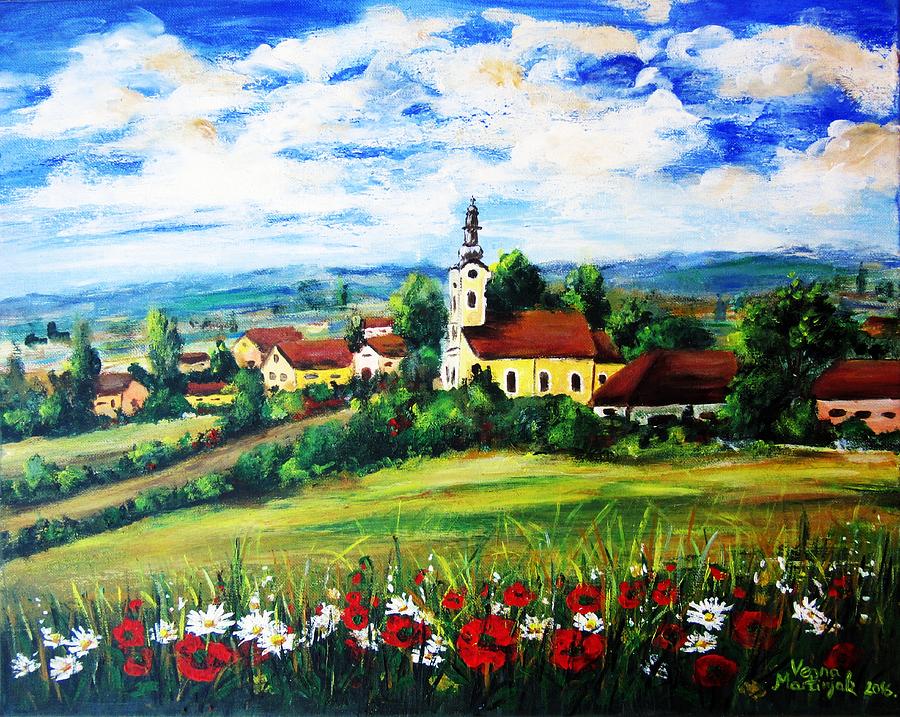 Little village Painting by Vesna Martinjak