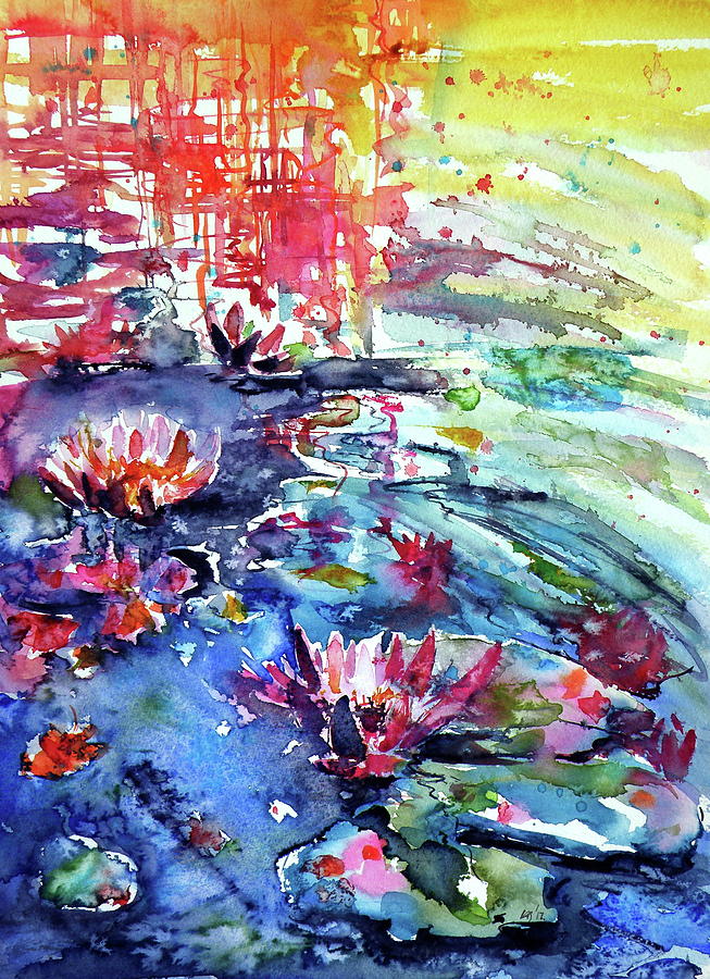 Lily Painting - Little waterlily by Kovacs Anna Brigitta