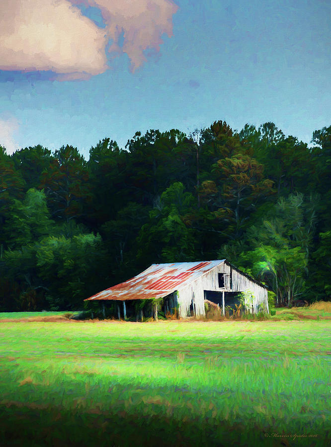 Barn Photograph - Little White Barn by Marvin Spates